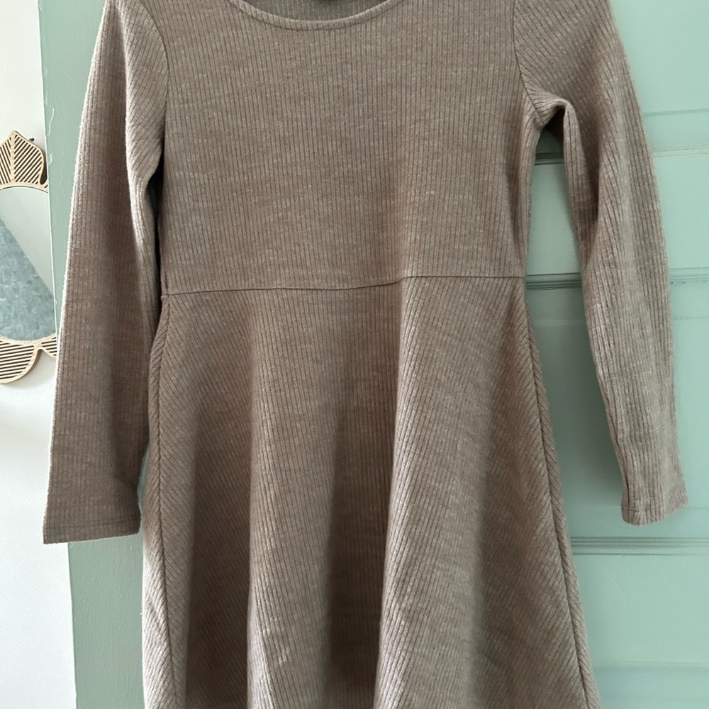 Old Navy Ribbed Tan Kids Dress